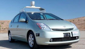 Google self-driving Prius. Photo courtesy of Google.